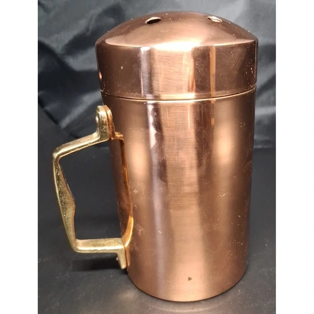 Vintage Solid Copper And Brass Cheese Shaker Himark Ent, NY 6